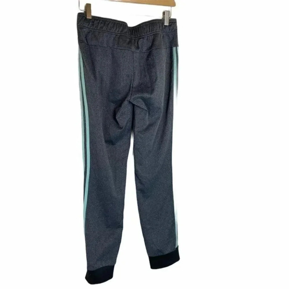 Adidas M gray/teal stripes track pants - Picture 4 of 5